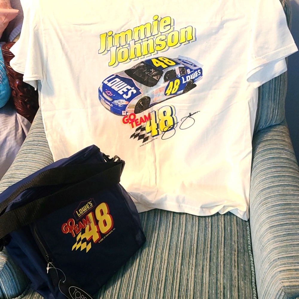 Jimmie Johnson authentic collectable racing T shirt & matching  cooler
